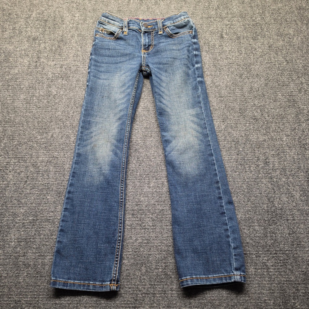 Wrangler Girls Bootcut Jeans Medium Wash Blue Denim Size 8 Slim 09MWGMS